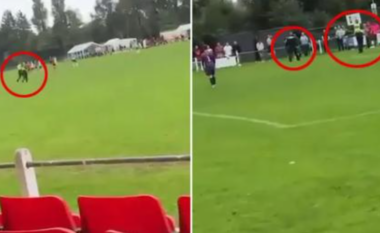 Momenti i arrestimit të futbollistit gjatë ndeshjes, policia ia vendosi prangat në fushë