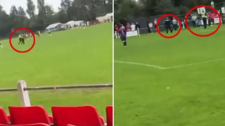 Momenti i arrestimit të futbollistit gjatë ndeshjes, policia ia vendosi prangat në fushë