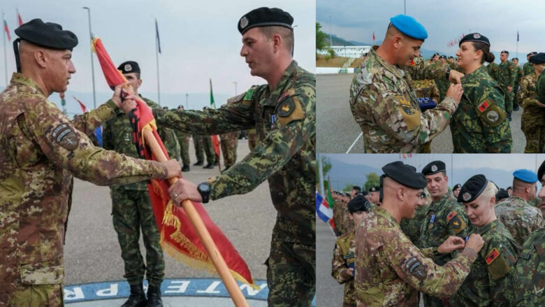 Një togë e kontingjentit shqiptar përfundon misionin në KFOR, nderohen me medalje