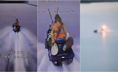 Momenti kur trupat ukrainase përdorën dronë për të “nxjerrë nga loja” dy ushtarë rusë që kalonin me shpejtësi përgjatë ujit me një “jet ski”