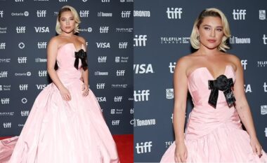 Florence Pugh mahnit me një fustan përrallor ngjyrë rozë, në premierën e filmit të “We Live In Time”