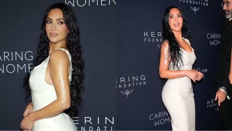 Kim Kardashian duket shumë elegante në një fustan të bardhë, në një event në New York