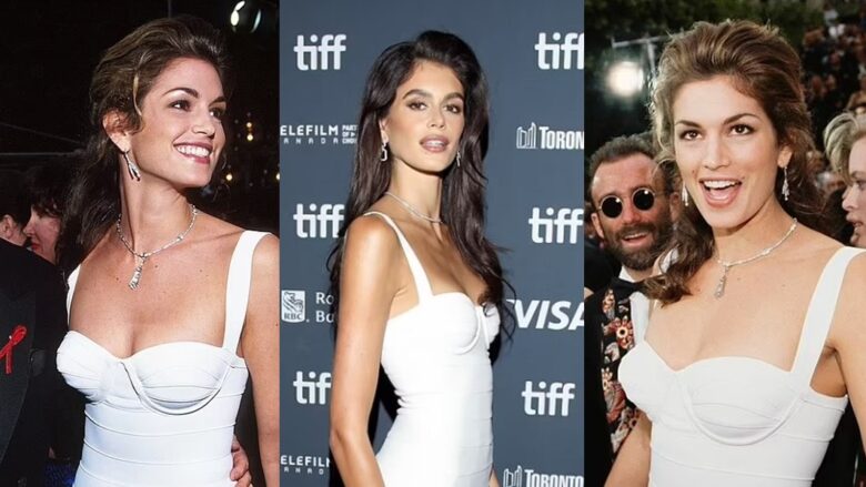 Vajza e Cindy Crawford, Kaia Gerber, rikrijon pamjen klasike të nënës së saj të “Oscars” të vitit 1993