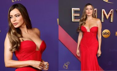 Sofia Vergara magjeps me një fustan të kuq në ‘Primetime Emmy Awards’, pasi shënoi nominimin për “Griselda”