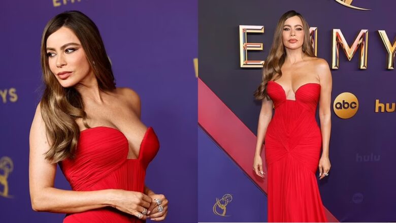 Sofia Vergara magjeps me një fustan të kuq në ‘Primetime Emmy Awards’, pasi shënoi nominimin për “Griselda”