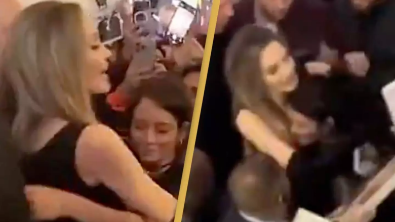 Fansja i vërsulet Angelina Joliet, tejkalon edhe rojet e sigurimit - reagimi i aktores bëhet viral