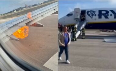 Motori i aeroplanit të Ryanair përfshihet nga zjarri, brenda tij gjendeshin 184 pasagjerë – zbresin në një aeroport në Itali