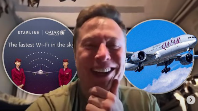 Qatar Airways, the first airline to be equipped with Starlink Internet -  Musk demonstrates the technology with FaceTime - Telegrafi - Telegrafi