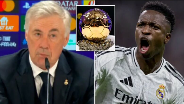 Ancelotti: Vinicius Jr do ta fitojë Topin e Artë 2024, tre golat ndaj Dortmundit shkojnë për vitin e ardhshëm