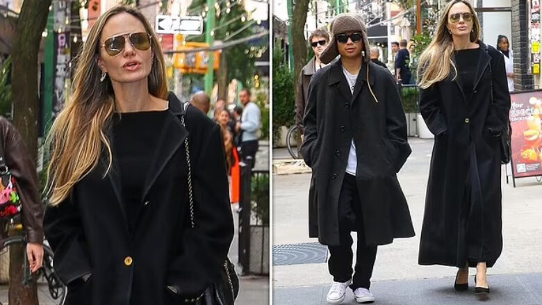 Angelina Jolie duket elegante, ndërsa shijon një ditë vjeshte me djalin e saj në New York