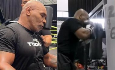 Mike Tyson hyn në fazën e fundit të përgatitjes për meçin ndaj Jake Paul, ai duket vërtet i frikshëm