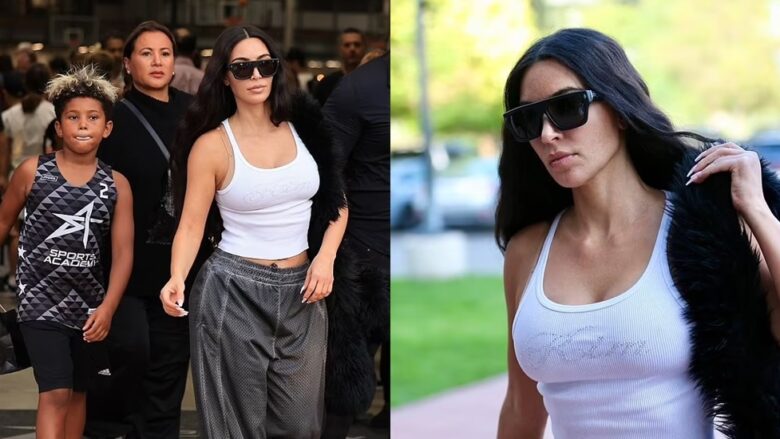 Kim Kardashian bën një paraqitje sportive, teksa ndjek lojën e basketbollit të djalit të saj Saint