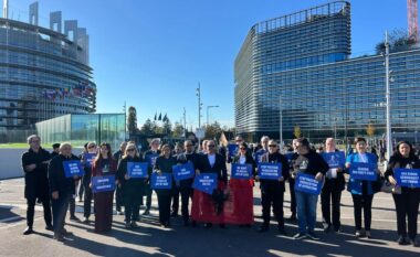 Deputetët e PD-së organizojnë protestë para Parlamentit Evropian në Strasburg