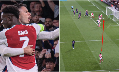 Mbyllet pjesa e parë: Arsenali po e trondit PSG-në, Bukayo Saka realizoi një super gol