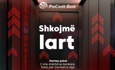 “Shkojmë lartë” me ProCredit Bank – Paketa Startup me 2 vite shërbime bankare falas për kompanitë e sapothemeluara