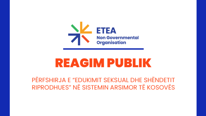 Organizata ETEA përkrah edukimin seksual në shkolla, apelon tek prindërit mos të ndikohen nga dezinformatat