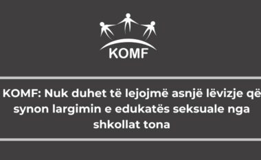 KOMF: Nuk duhet të lejojmë asnjë lëvizje që synon largimin e edukatës seksuale nga shkollat tona