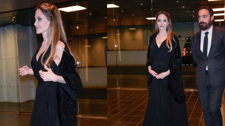 Angelina Jolie tërheq vëmendjen me elegancën e saj në New York, promovon filmin biografik 