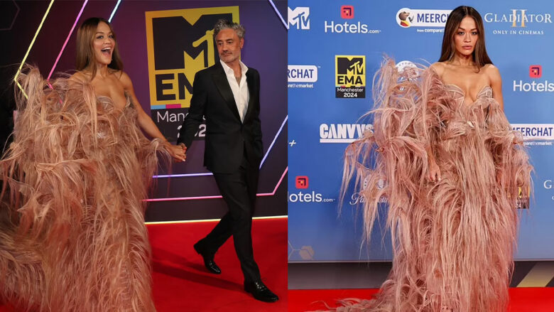 Rita Ora merr tërë vëmendjen me dukjen mahnitëse, në tapetin e kuq të MTV EMA në Mançester