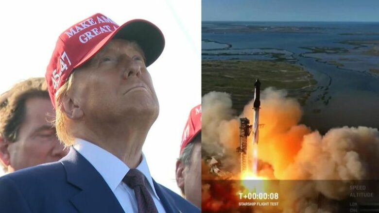 Donald Trump shikoi nisjen e Starship me Elon Musk, por fluturimi testues nuk shkoi siç ishte planifikuar