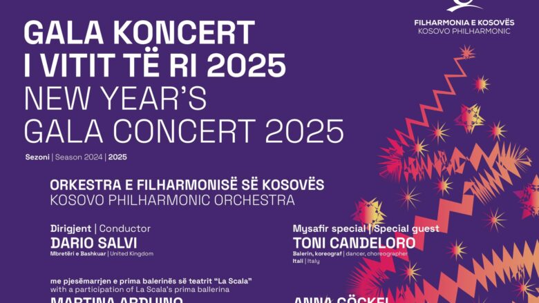 Më 21 dhjetor, Filharmonia e Kosovës prezanton Gala Koncertin e Vitit të Ri 2025