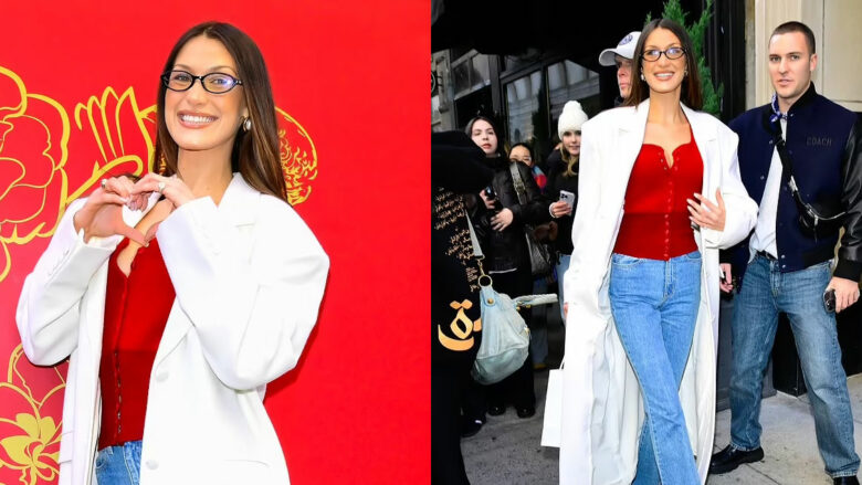 Bella Hadid shkëlqen me një pamje festive teksa viziton dyqanin “Orebella” në New York