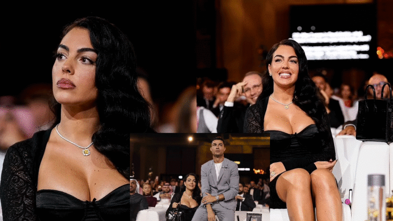 Georgina Rodriguez mahnit me mini fustan të zi në ‘Globe Soccer Awards’