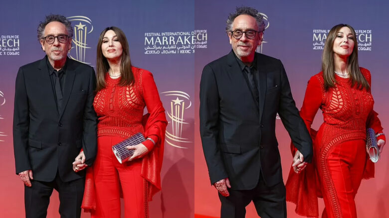 Monica Bellucci dhe partneri i saj Tim Burton shkëlqejnë në tapetin e kuq të Festivalit Ndërkombëtar të Filmit në Marrakech