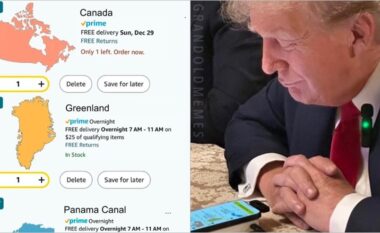 Djali i Donald Trump poston një foto të babait të tij ‘duke blerë’ Kanadanë, Grenlandën dhe Kanalin e Panamasë