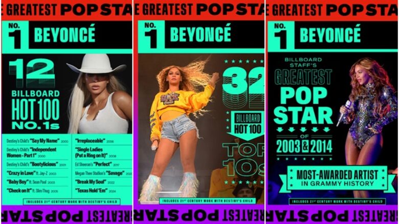 Billboard: Beyonce, ylli më i madh i muzikës pop i shekullit të 21-të