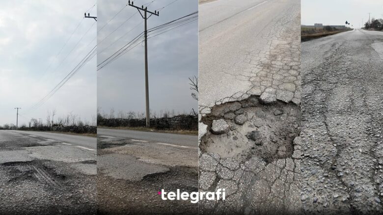 Gropa, çarje asfalti e gunga – vështirësi në qarkullimin rrugor në rrugën rajonale Malishevë-Kijevë