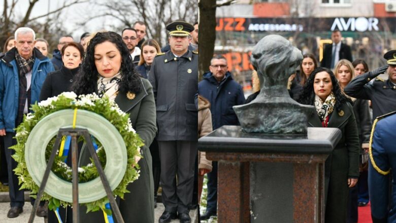 Osmani bëri homazhe te varret e Jusuf dhe Bardhosh Gërvallës dhe busti i Kadri Zekës