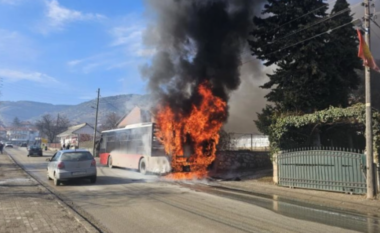 Është djegur një autobus i NPT “Shkupi”