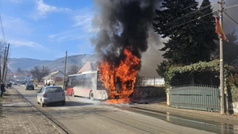 Është djegur një autobus i NPT “Shkupi”