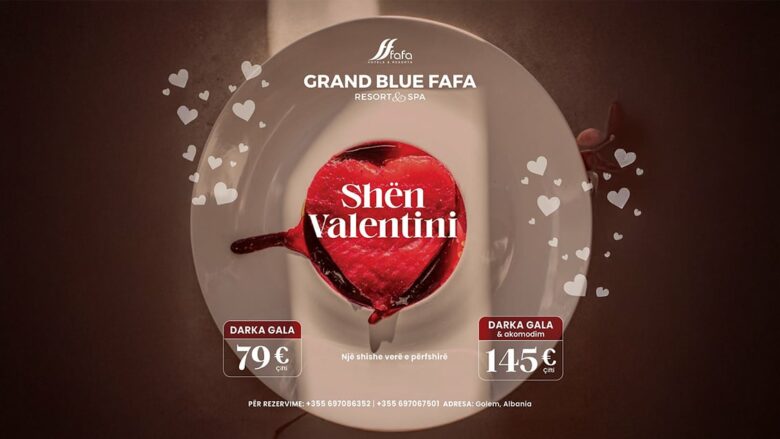 Romanca në detin Adriatik me oferta ekskluzive për Shën Valentin nga Grand Blue Fafa