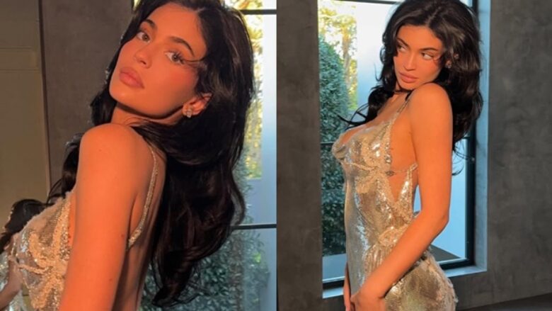 Kylie Jenner siç duket grisi fustanin 'vintage' të Versaces që e pati në Golden Globes