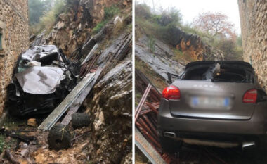 Makina del nga rruga e “Kishës së Laçit” dhe ‘fluturon’ pranë një banese