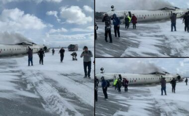 Aeroplani rrokulliset gjatë uljes në pistën e aeroportit në Toronto, lëndohen tetë persona