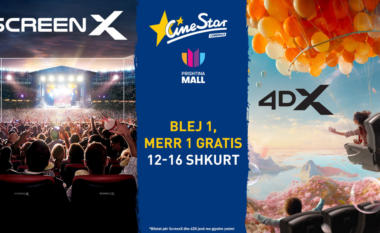 Ofertë ekskluzive 1+1 në formatet premium ScreenX dhe 4DX nga 12-16 shkurt!