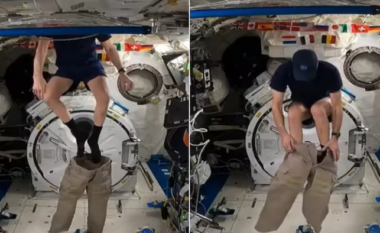 “Dy këmbë në të njëjtën kohë”, astronauti nxit reagime me mënyrën se si i vesh pantollonat në hapësirë