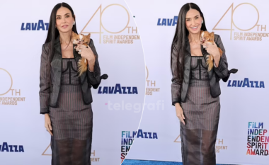 Demi Moore merr me vete qenushin i saj në Independent Spirit Awards 2025