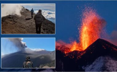 Mijëra alpinistë ngjiten në malin Etna të Sicilisë për të parë shpërthimin e fundit të vullkanit