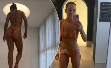 Rita Ora mahnit në bikini pas një seance saune