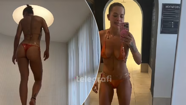 Rita Ora mahnit në bikini pas një seance saune