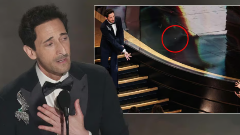 Adrien Brody pështyn çamçakëzin në Oscar dhe ia hedh të dashurës së tij, shkakton një sërë reagimesh