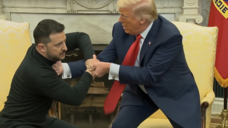 “Boks në Zyrën Ovale mes Zelenskyt e Trumpit” – tensioni i takimit të së premtes kthehet në moment qesharak përmes AI