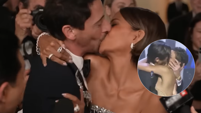 Halle Berry dhe Adrien Brody rikthejnë puthjen ikonike në Oscars, pas 21 vjetësh