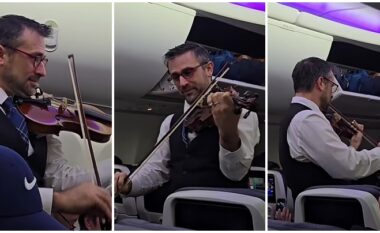 Veprim ‘i ëmbël’ i anëtarit të ekuipazhit të United Airlines, argëton pasagjerët derisa luan me violinë