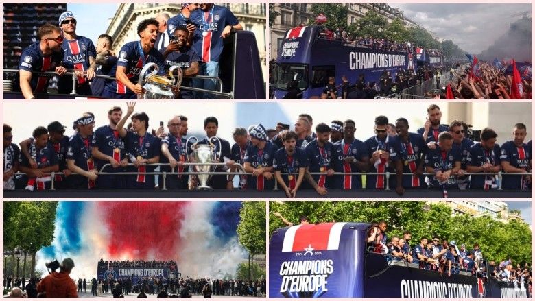 Në Paris, festa e çmendur e titullit kampion të Evropës, tifozët e PSG-së u mblodhën në tre vendet më të rëndësishme