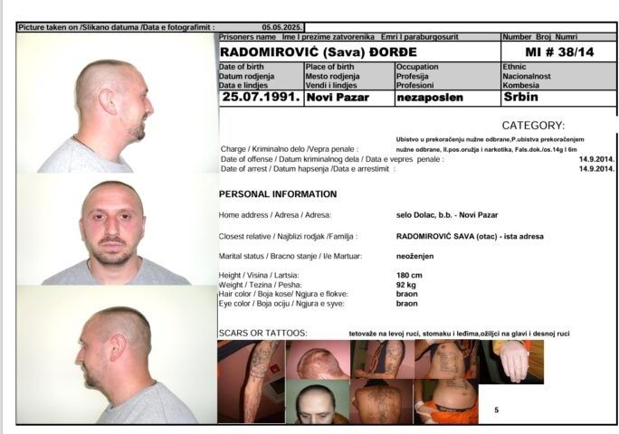 Serbi i dënuari për vrasje u arratis nga paraburgimi në Mitrovicë, policia kërkon ndihmën e qytetarëve për ta lokalizuar